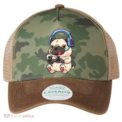 Gamer Pug Gaming Pugs Video Game Gift Legacy Tie Dye Trucker Hat
