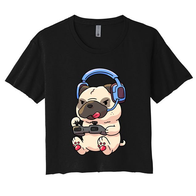 Gamer Pug Gaming Pugs Video Game Gift Crop Top