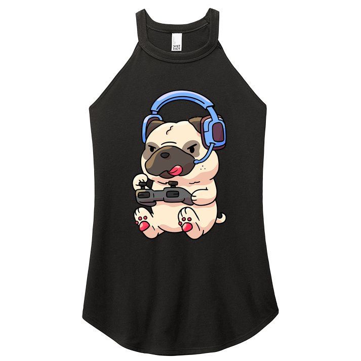 Gamer Pug Gaming Pugs Video Game Gift Women's Perfect Tri Rocker Tank