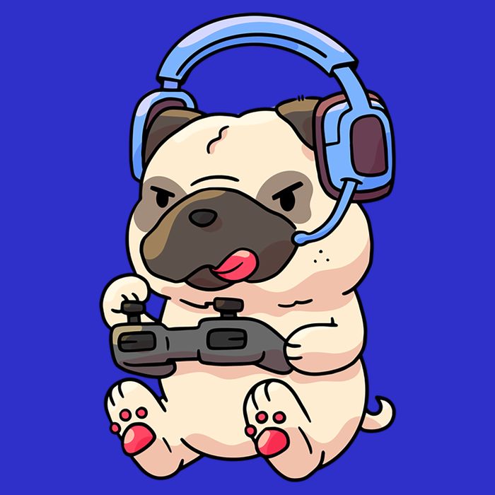 Gamer Pug Gaming Pugs Video Game Gift 16 in Basic Backpack