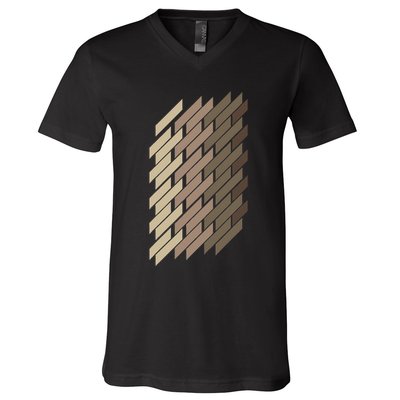 Geometric Pattern Geometry Abstract Vintage Trapezoid Modern V-Neck T-Shirt