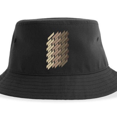 Geometric Pattern Geometry Abstract Vintage Trapezoid Modern Sustainable Bucket Hat
