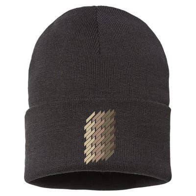 Geometric Pattern Geometry Abstract Vintage Trapezoid Modern Sustainable Knit Beanie