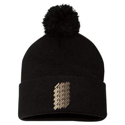 Geometric Pattern Geometry Abstract Vintage Trapezoid Modern Pom Pom 12in Knit Beanie