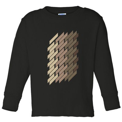 Geometric Pattern Geometry Abstract Vintage Trapezoid Modern Toddler Long Sleeve Shirt