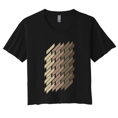 Geometric Pattern Geometry Abstract Vintage Trapezoid Modern Crop Top