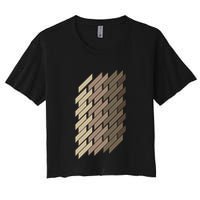 Geometric Pattern Geometry Abstract Vintage Trapezoid Modern Crop Top