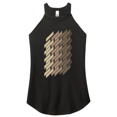 Geometric Pattern Geometry Abstract Vintage Trapezoid Modern Women's Perfect Tri Rocker Tank