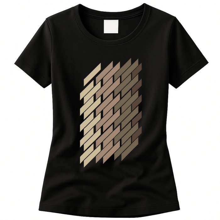 Geometric Pattern Geometry Abstract Vintage Trapezoid Modern Womens T-Shirt