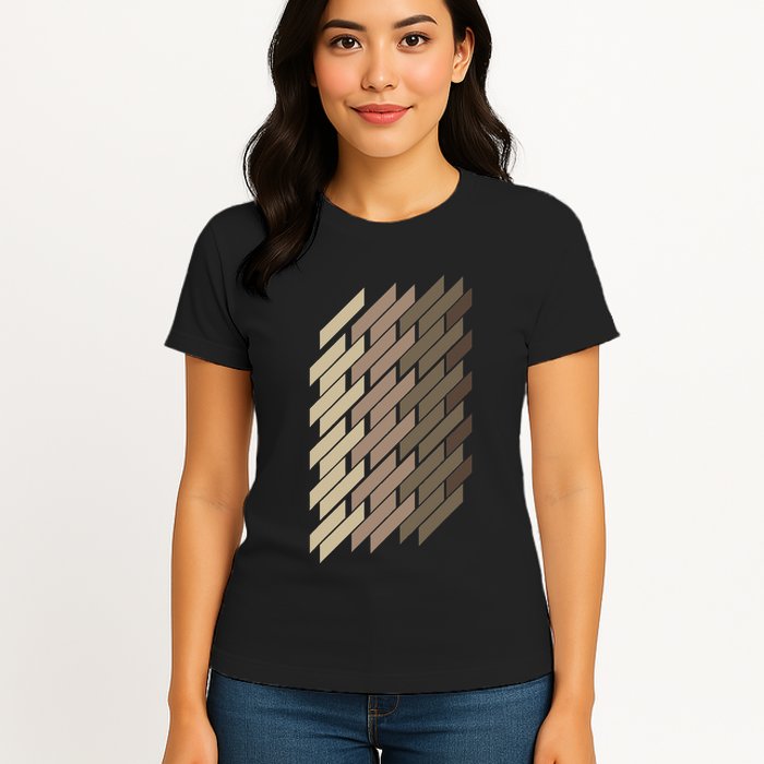 Geometric Pattern Geometry Abstract Vintage Trapezoid Modern Womens T-Shirt