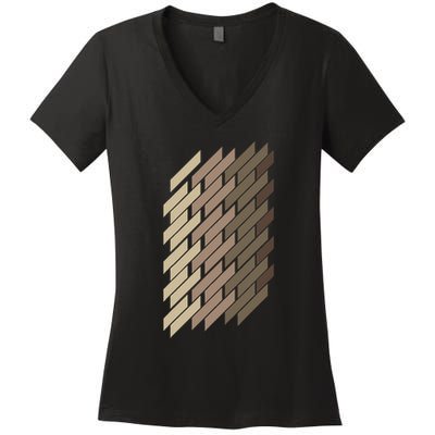 Geometric Pattern Geometry Abstract Vintage Trapezoid Modern Women's V-Neck T-Shirt