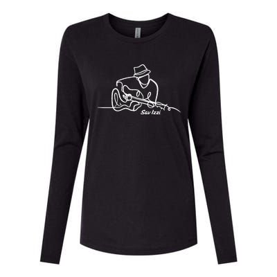 Guitar Player Womens Cotton Relaxed Long Sleeve T-Shirt