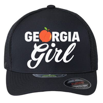 Georgia Peach Girl Funny Vintage Flexfit Unipanel Trucker Cap