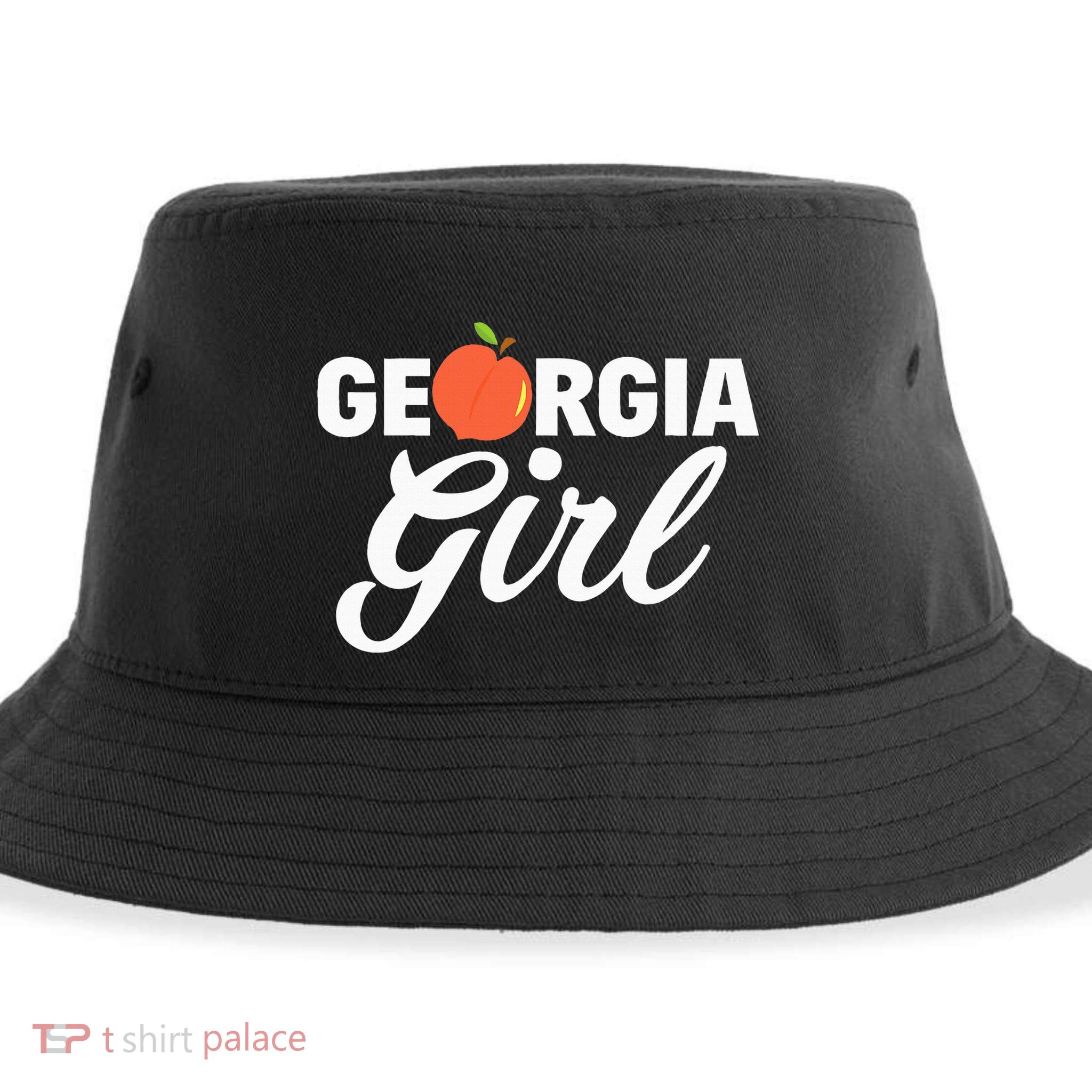 Georgia Peach Girl Funny Vintage Sustainable Bucket Hat