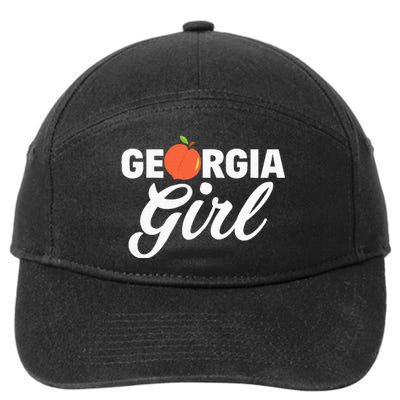 Georgia Peach Girl Funny Vintage 7-Panel Snapback Hat