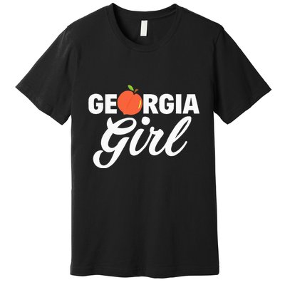 Georgia Peach Girl Funny Vintage Premium T-Shirt