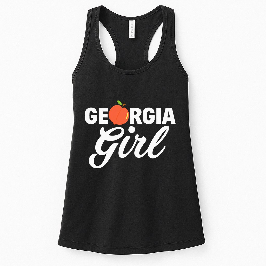 Georgia Peach Girl Funny Vintage Womens Tank Top