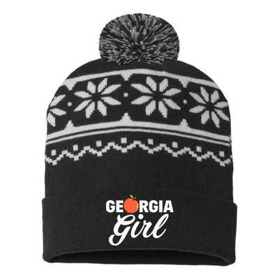 Georgia Peach Girl Funny Vintage USA-Made Snowflake Beanie