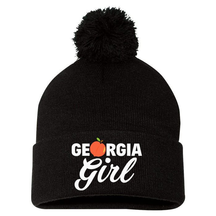 Georgia Peach Girl Funny Vintage Pom Pom 12in Knit Beanie