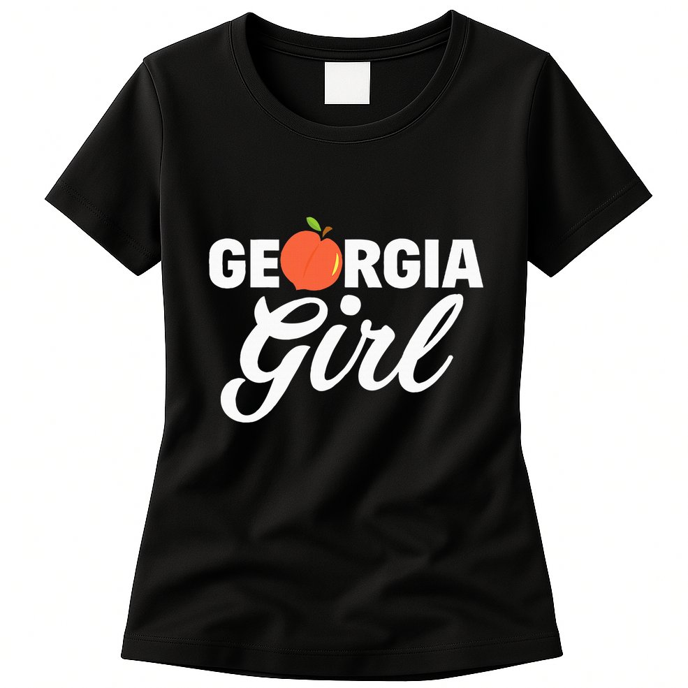 Georgia Peach Girl Funny Vintage Womens T-Shirt