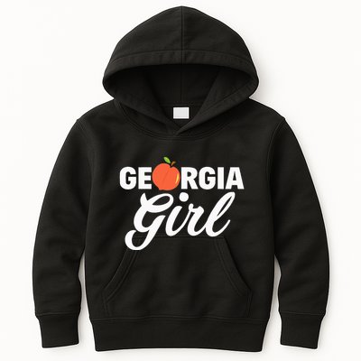 Georgia Peach Girl Funny Vintage Kids Hoodie