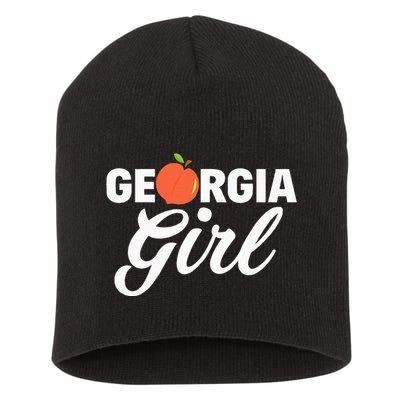 Georgia Peach Girl Funny Vintage Short Acrylic Beanie