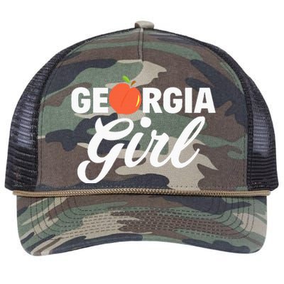 Georgia Peach Girl Funny Vintage Retro Rope Trucker Hat Cap