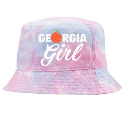 Georgia Peach Girl Funny Vintage Tie-Dyed Bucket Hat