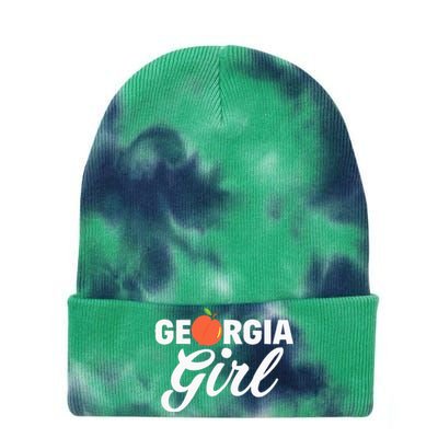 Georgia Peach Girl Funny Vintage Tie Dye 12in Knit Beanie