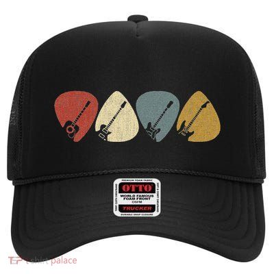 Guitar Pick High Crown Mesh Back Trucker Hat