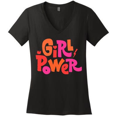 Girl Power Grl Pwr Women's V-Neck T-Shirt