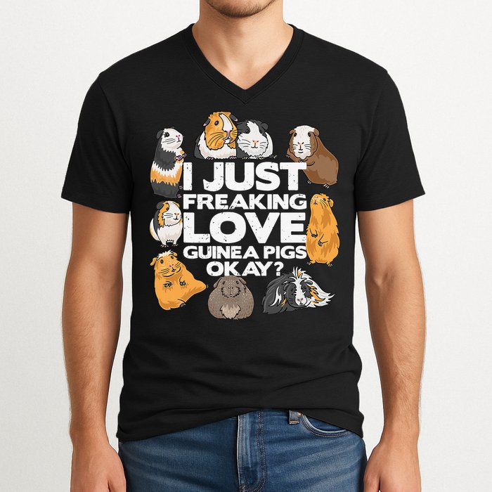 Guinea Pig Guinea Pig Lover Tee Funny Guinea Pig V-Neck T-Shirt