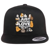 Guinea Pig Guinea Pig Lover Tee Funny Guinea Pig Flat Bill Trucker Hat