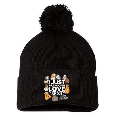Guinea Pig Guinea Pig Lover Tee Funny Guinea Pig Pom Pom 12in Knit Beanie