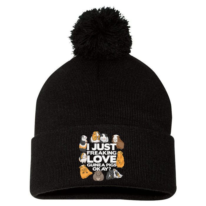 Guinea Pig Guinea Pig Lover Tee Funny Guinea Pig Pom Pom 12in Knit Beanie