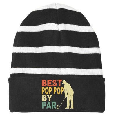 Golf Player Gifts Funny Golfer Retro Vintage Style Coach Striped Beanie with Solid Band