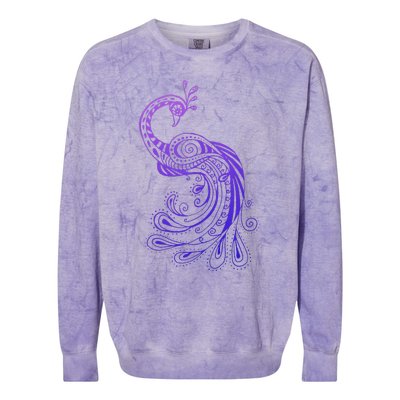 Galaxy Peacock Colorblast Crewneck Sweatshirt