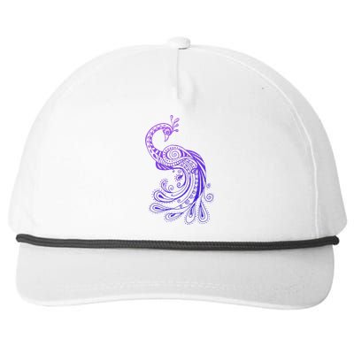 Galaxy Peacock Snapback Five-Panel Rope Hat