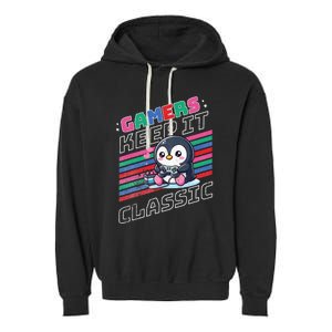 Gamers Penguin Garment-Dyed Fleece Hoodie