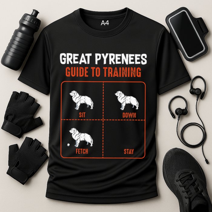 Great Pyrenees Guide To Training Funny Dog Pet Lover Performance Shirt