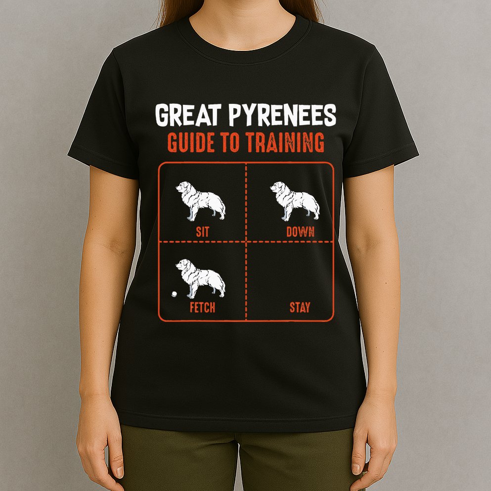 Great Pyrenees Guide To Training Funny Dog Pet Lover T-Shirt
