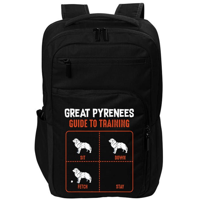 Great Pyrenees Guide To Training Funny Dog Pet Lover Impact Tech Backpack