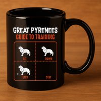 Great Pyrenees Guide To Training Funny Dog Pet Lover 11oz C Handle Ceramic Mug