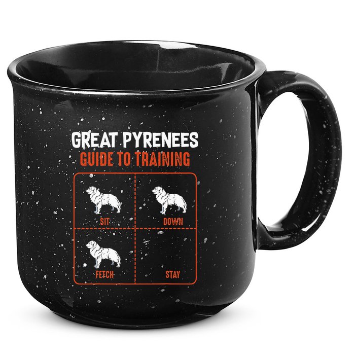 Great Pyrenees Guide To Training Funny Dog Pet Lover 15oz Campfire Ceramic Mug