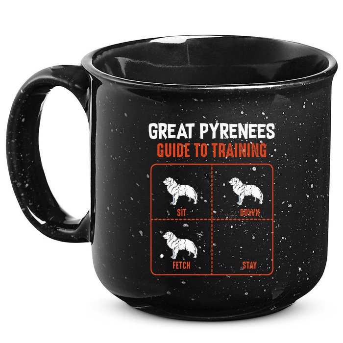 Great Pyrenees Guide To Training Funny Dog Pet Lover 15oz Campfire Ceramic Mug