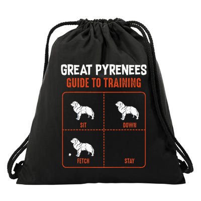 Great Pyrenees Guide To Training Funny Dog Pet Lover Drawstring Bag