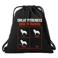 Great Pyrenees Guide To Training Funny Dog Pet Lover Drawstring Bag