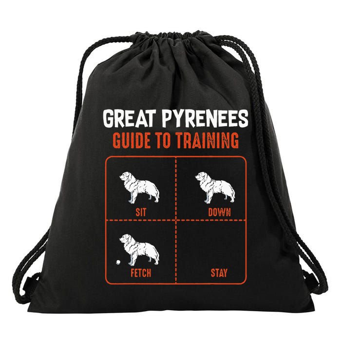 Great Pyrenees Guide To Training Funny Dog Pet Lover Drawstring Bag