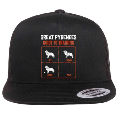 Great Pyrenees Guide To Training Funny Dog Pet Lover Flatbill Hat