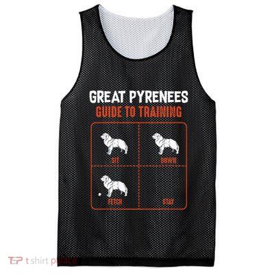 Great Pyrenees Guide To Training Funny Dog Pet Lover Mesh Reversible Basketball Jersey Tank